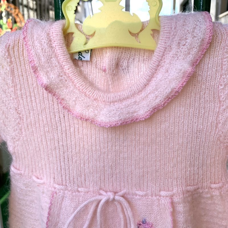 画像: Vintage girl embroidery patch  baby knitwear setup