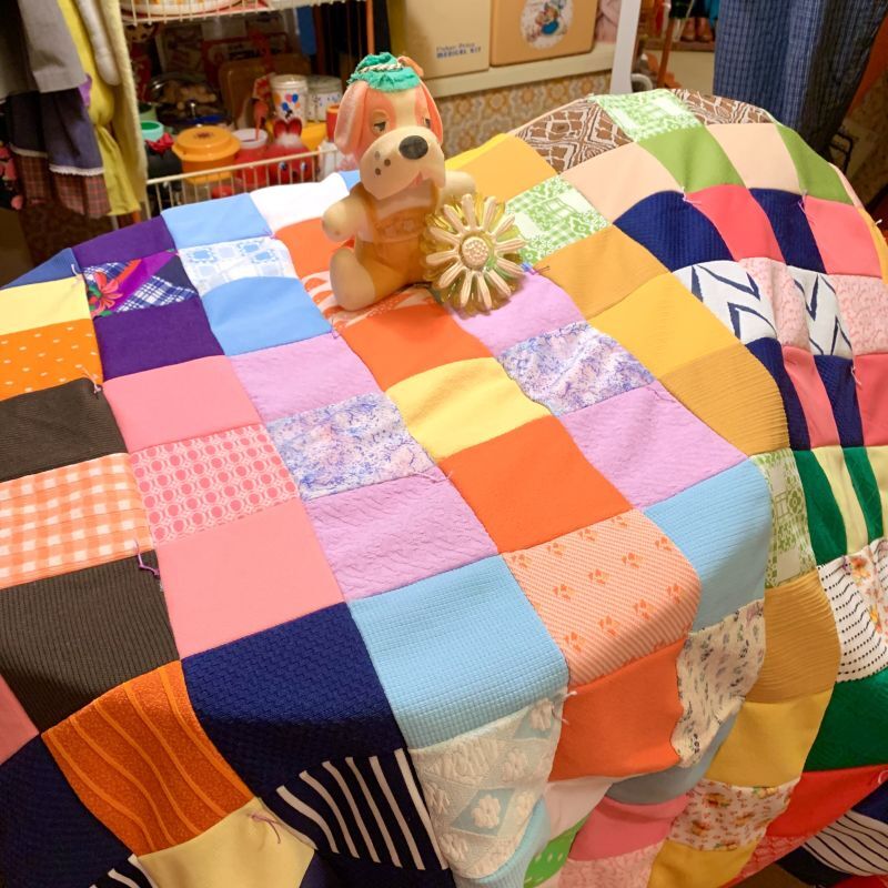 画像1: Vintage patchwork quilt cover