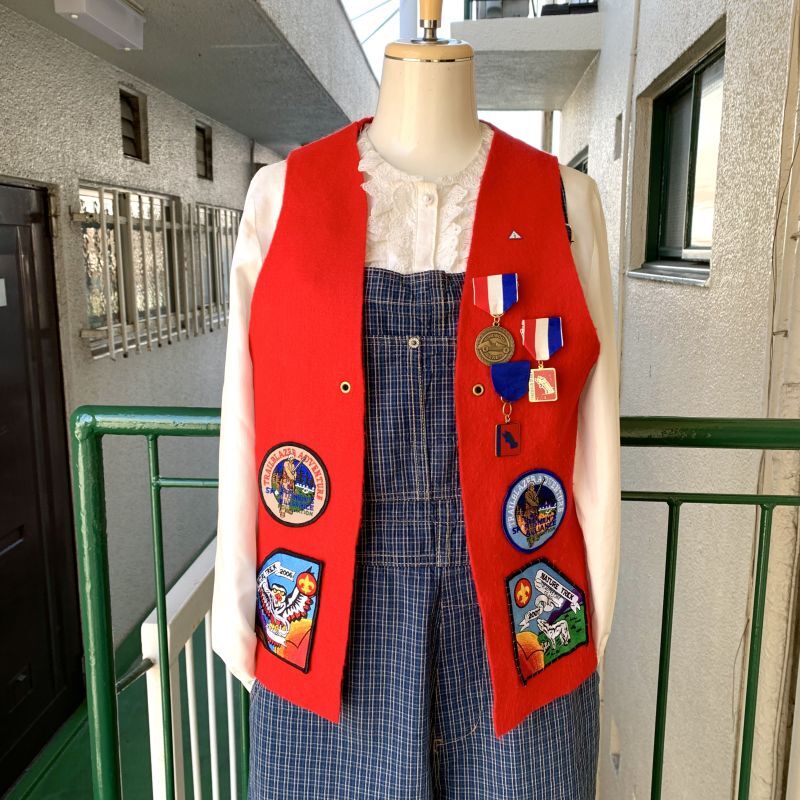 画像: Vintage patches and charms custom BOY SCOUT felt vest