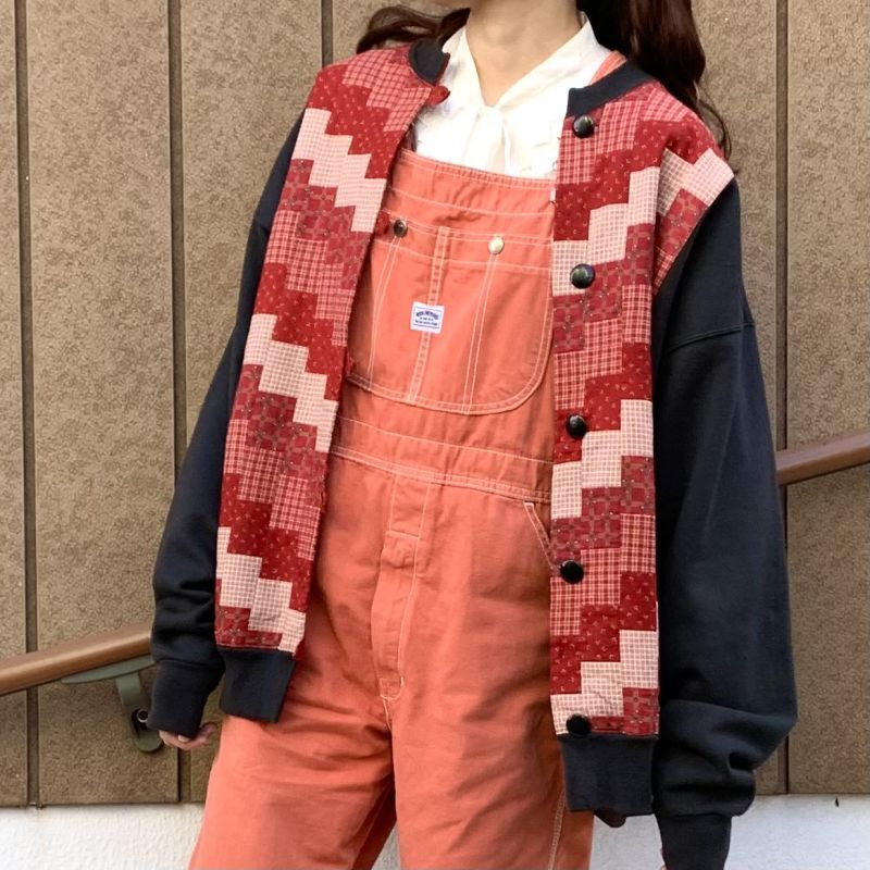 画像1: Vintage patchwork custom sweat cardigan