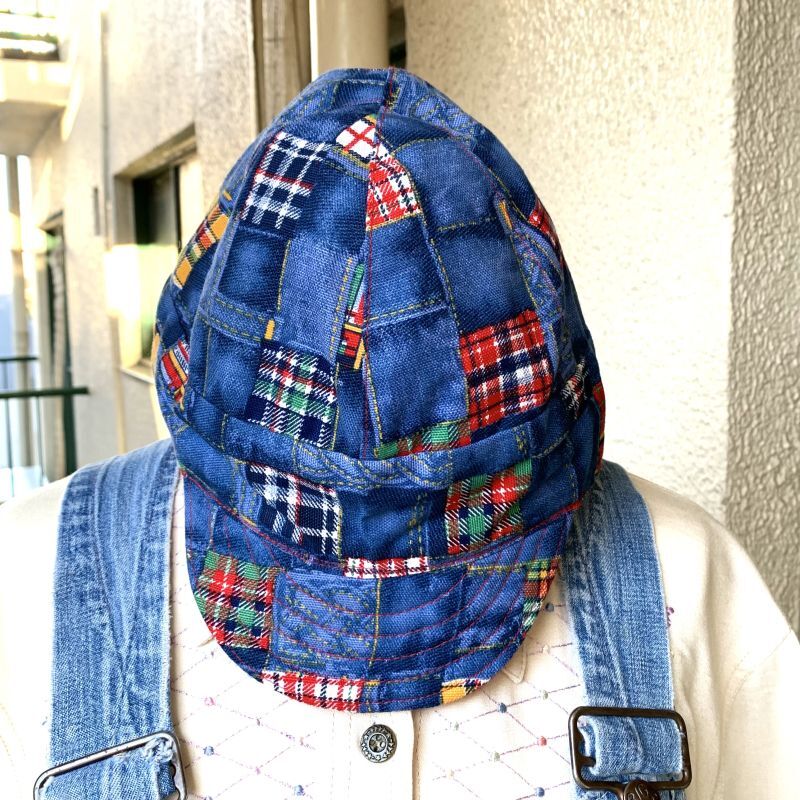 画像: Vintage patchwork pattern cap