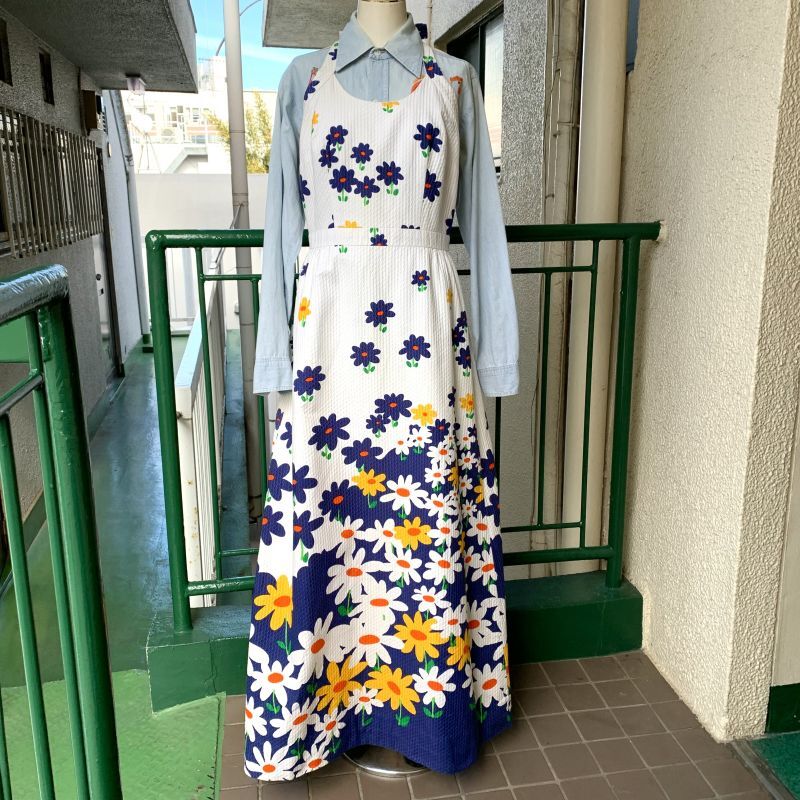 画像: Vintage flower pattern halter neck long dress