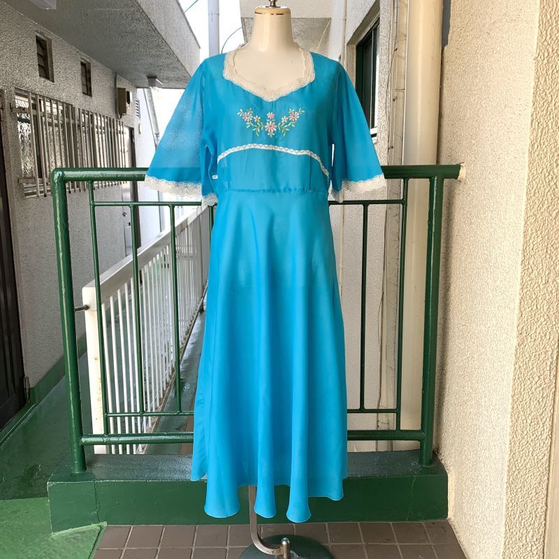 画像: Vintage flower embroidery dress