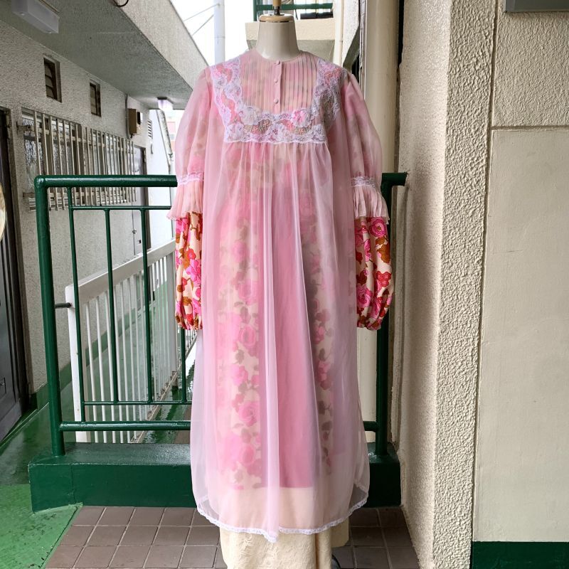 画像: Vintage flower embroidery accordion pleats lingerie dress