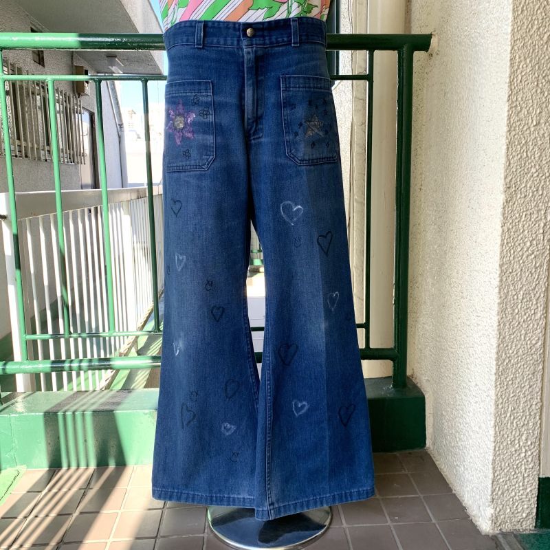 画像: Vintage SEAFARER Hand paint denim sailor pants