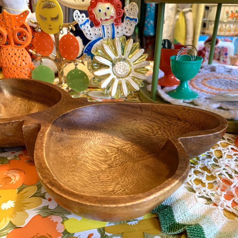 画像: Vintage butterfly shaped wooden tray