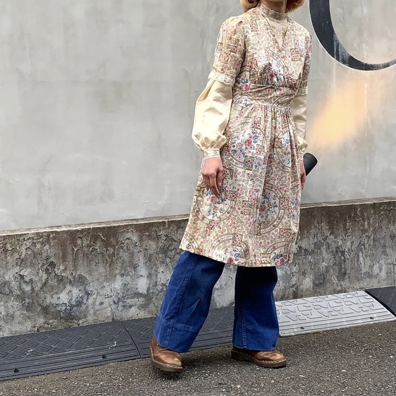 画像: Vintage flower&paisley cache-coeur dress