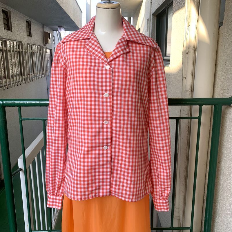 画像: Vintage checkered blouse