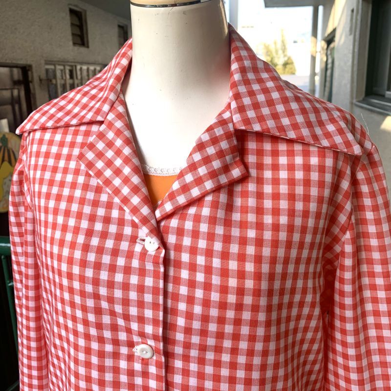 画像: Vintage checkered blouse