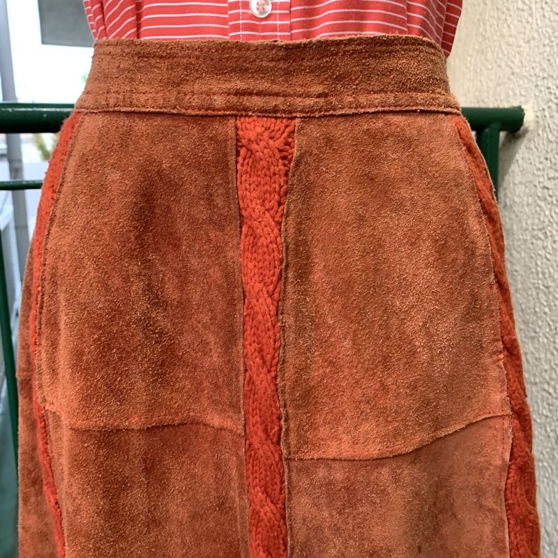 画像: Vintage leather patch skirt