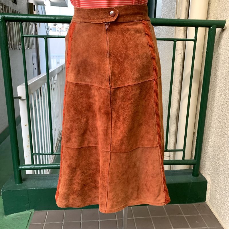 画像: Vintage leather patch skirt