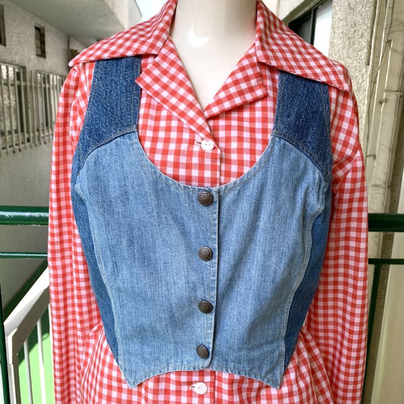 画像: 60'S〜70'S denim patchwork vest