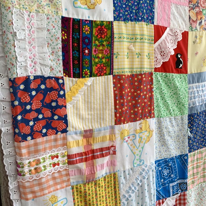 画像: Vintage patchwork&patch quilt