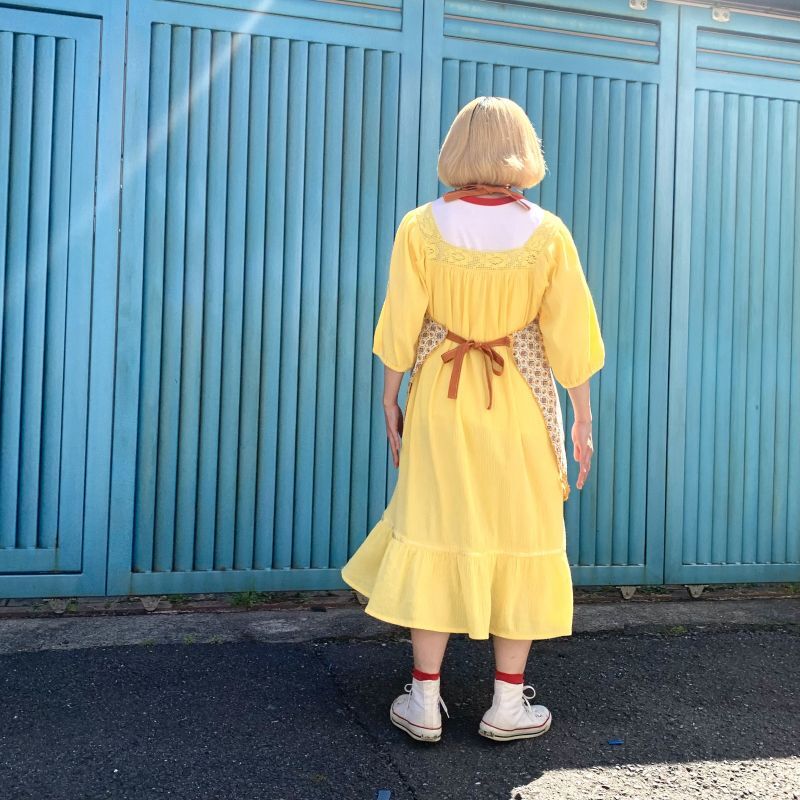 画像: Vintage flower printed apron