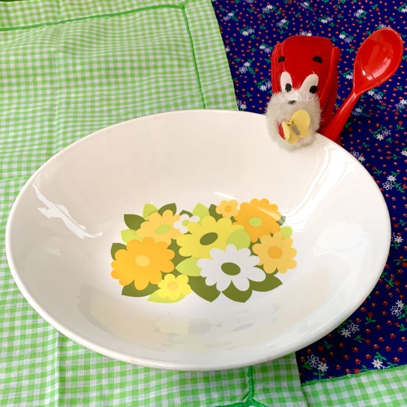 画像1: Vintage flower printed bowl dish