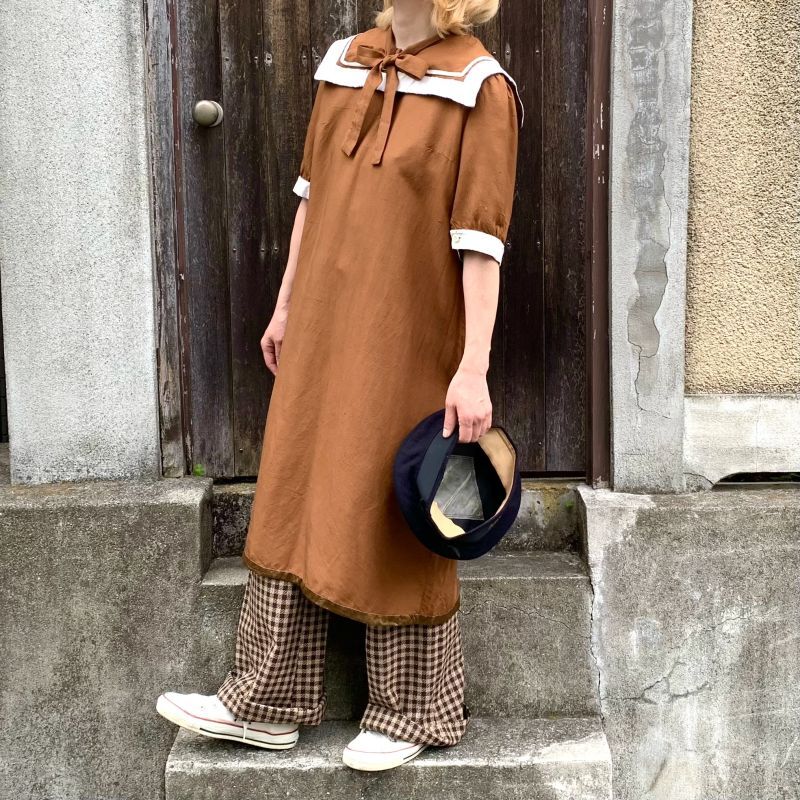 画像: Vintage sailor color short sleeve dress