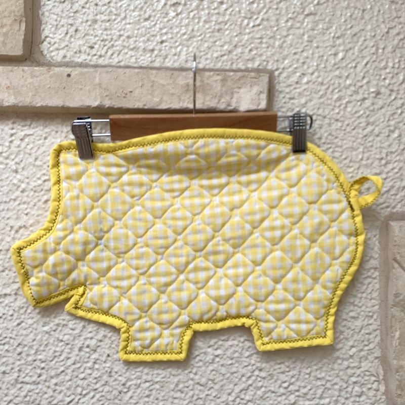 画像: Vintage pig ye checkered quilting mat  A