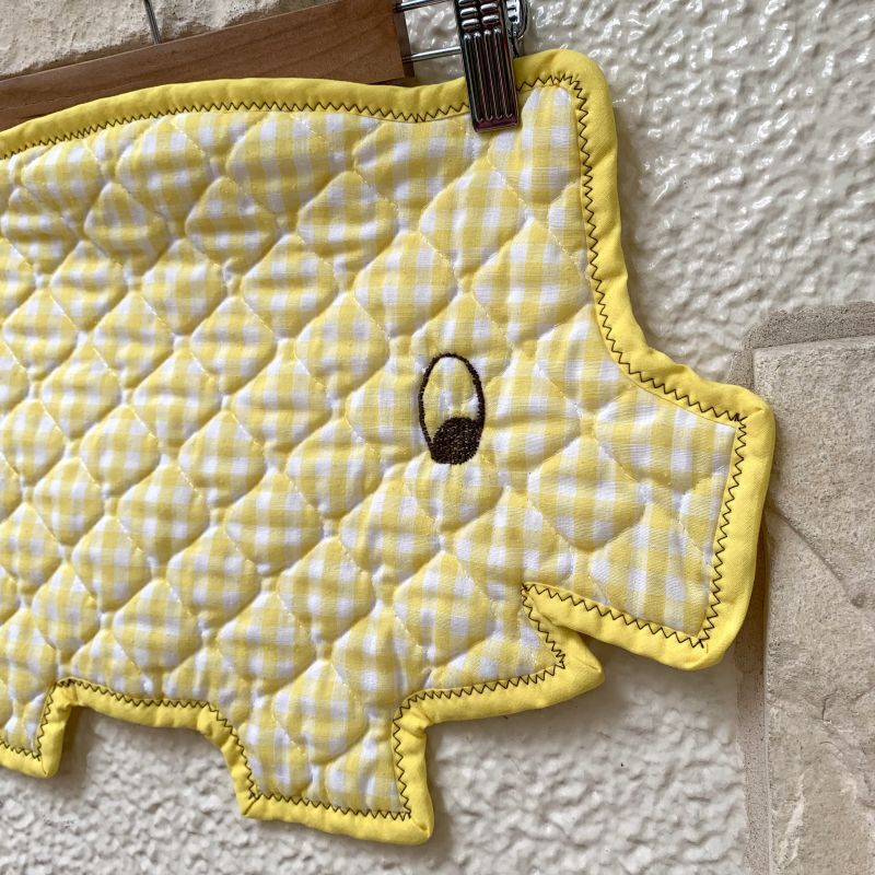 画像: Vintage pig ye checkered quilting mat  A