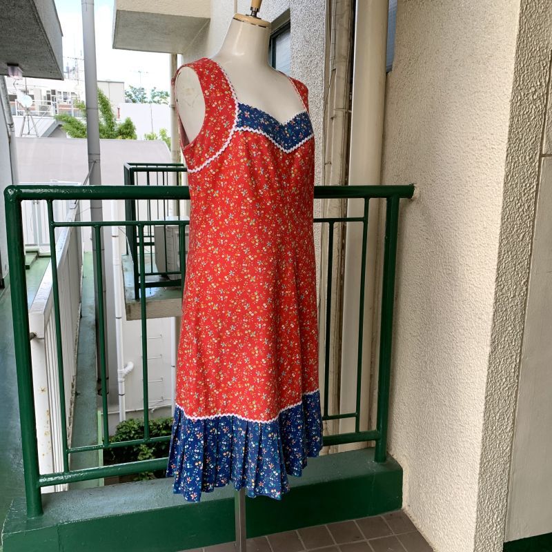 画像: Vintage flower pattern switcing dress