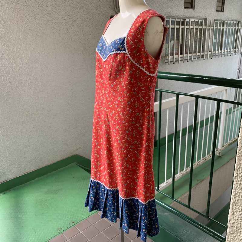 画像: Vintage flower pattern switcing dress