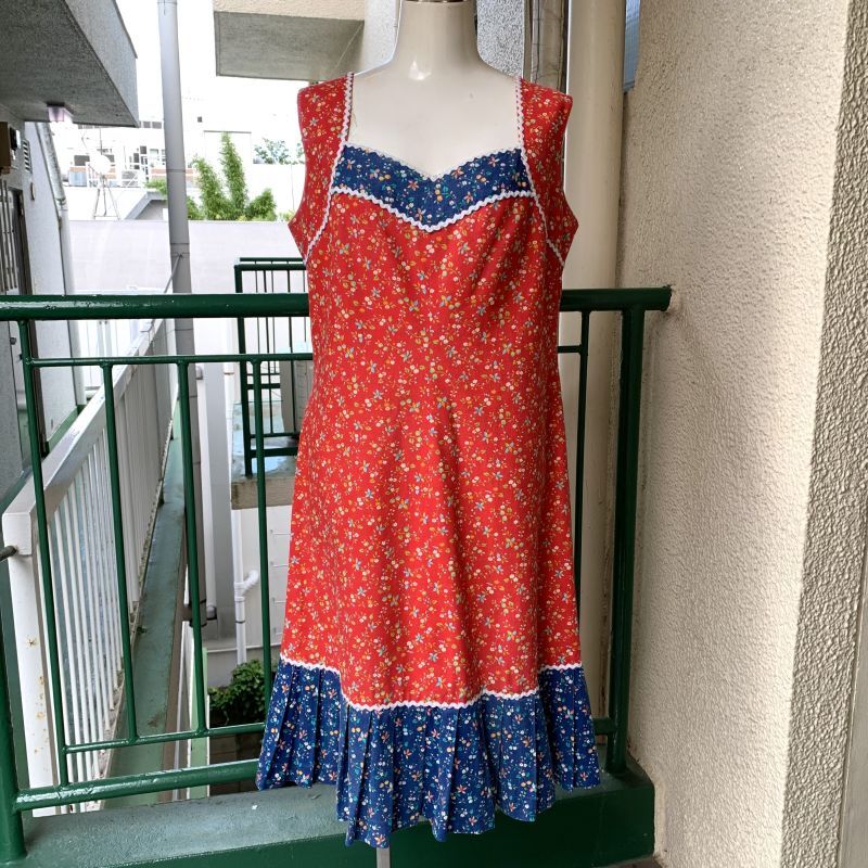 画像: Vintage flower pattern switcing dress