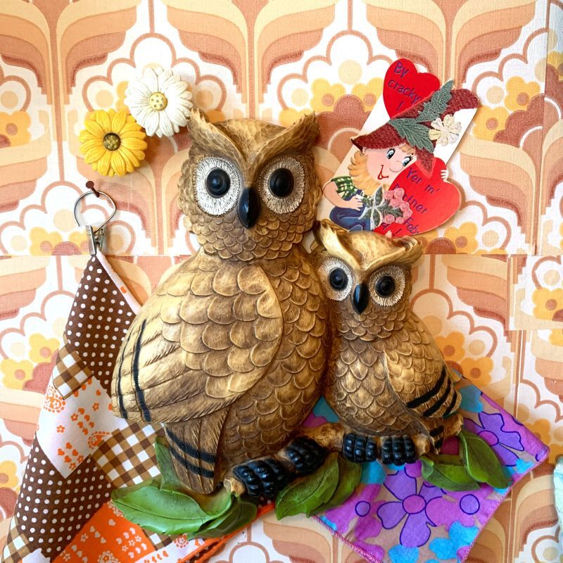 画像1: Vintage owl wallhanging