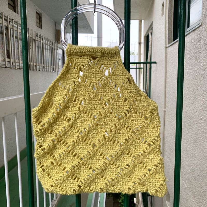 画像: Vintage clear handle crochet bag