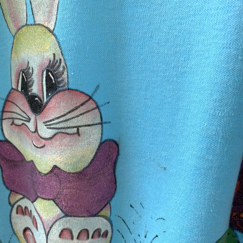 画像: (SALE)Vintage easter rabbit hand painted tee