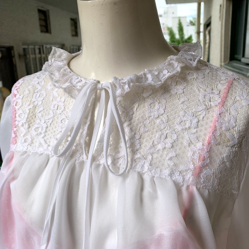 画像: Vintage flower lace sheer top