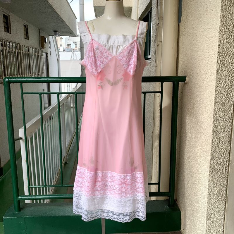 画像: Vintage tiered  flower lace lingerie dress