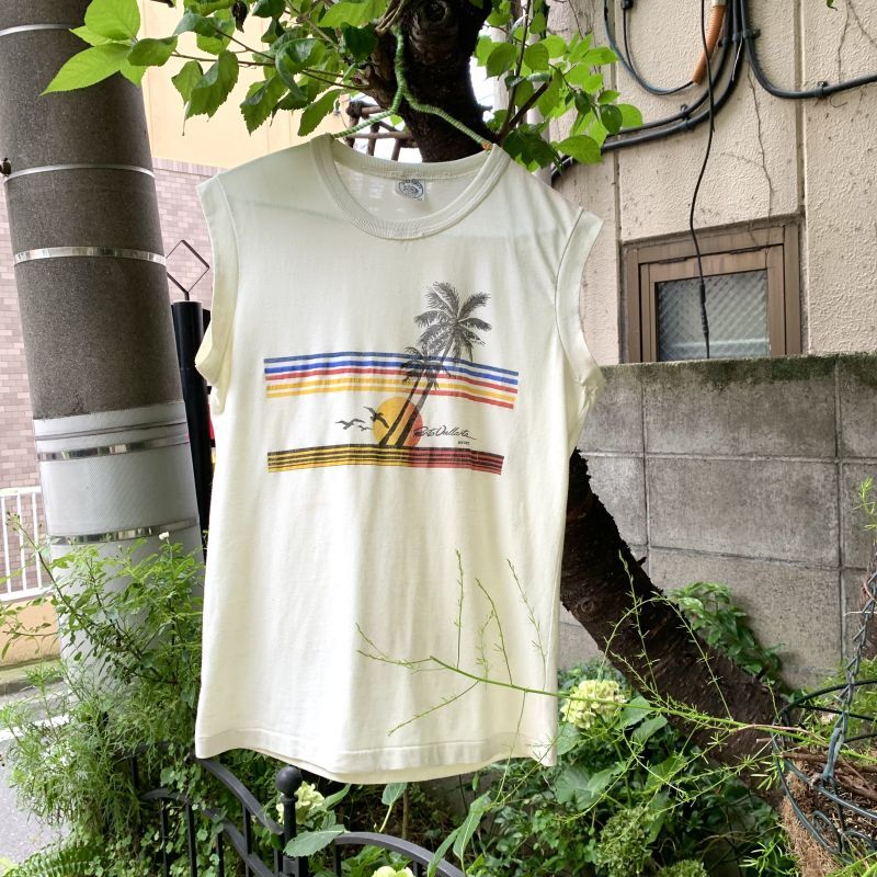 画像: (SALE)Vintage sunset printed sleeveless tee