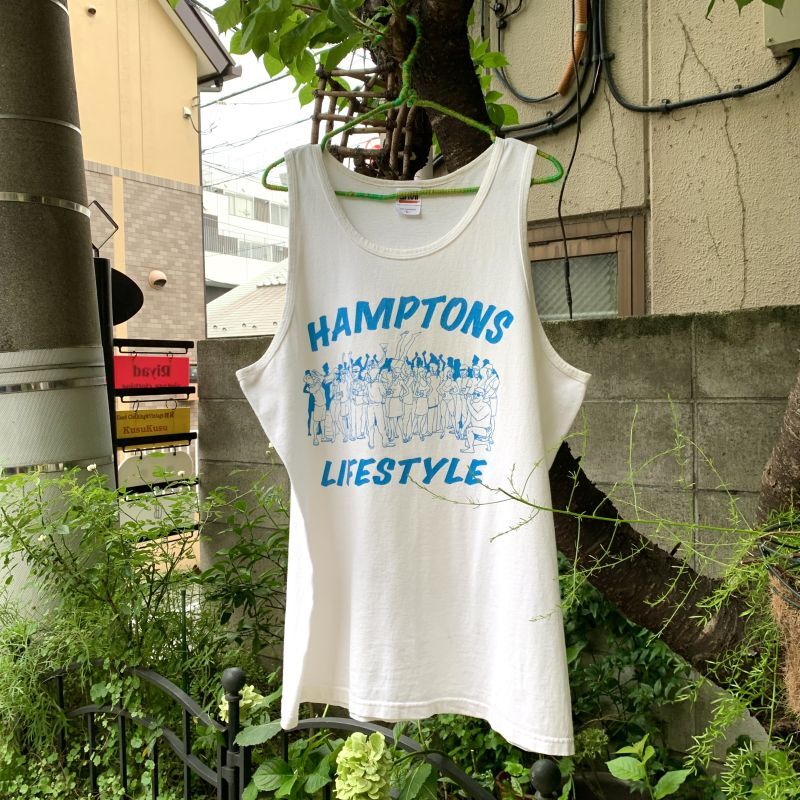 画像: (SALE)Vintage light blue printed tank top