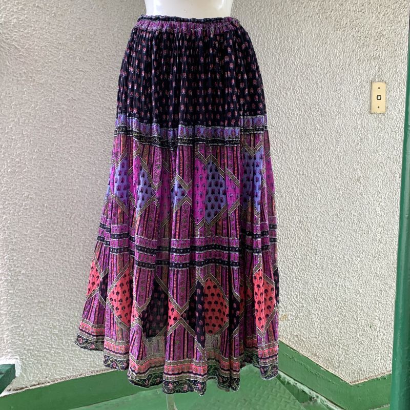 画像: Vintage Indian cotton gauze skirt