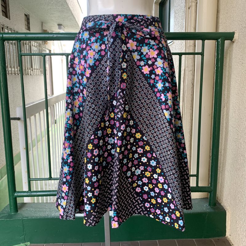 画像: Vintage flower pattern wrap skirt