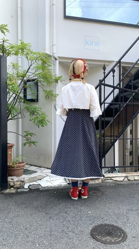 画像: Vintage clover pattern flower lace flare skirt