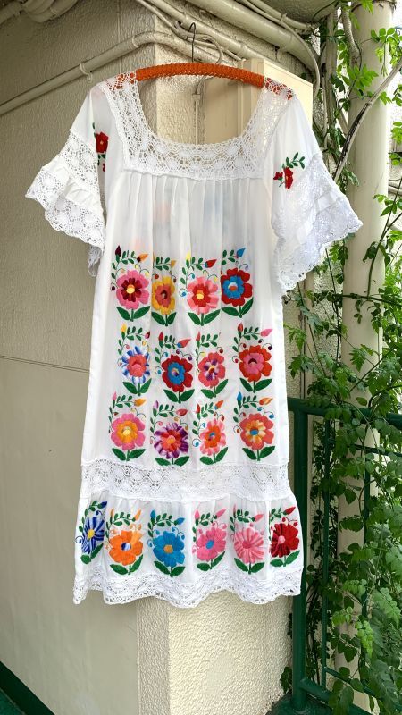 画像: Vintage flower embroidery 2way dress