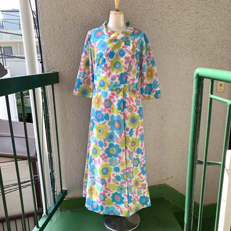 画像: Vintage tulip flower printed light dress