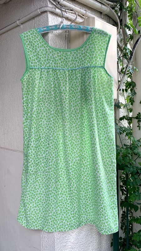 画像1: (SALE) Vintage clover printed sleeveless dress