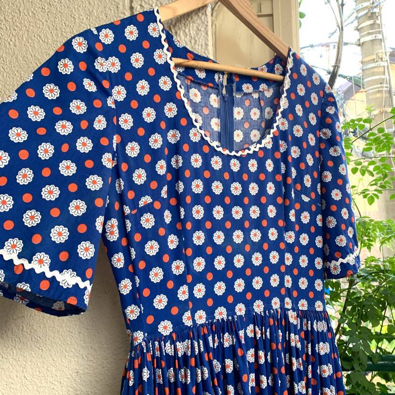 画像: H様専用   70'S Vintage flower&dot printed dress