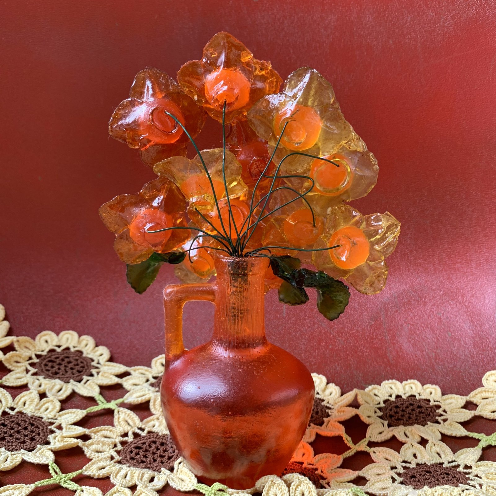 画像: 60'S Vintage or/ye lucite flower 