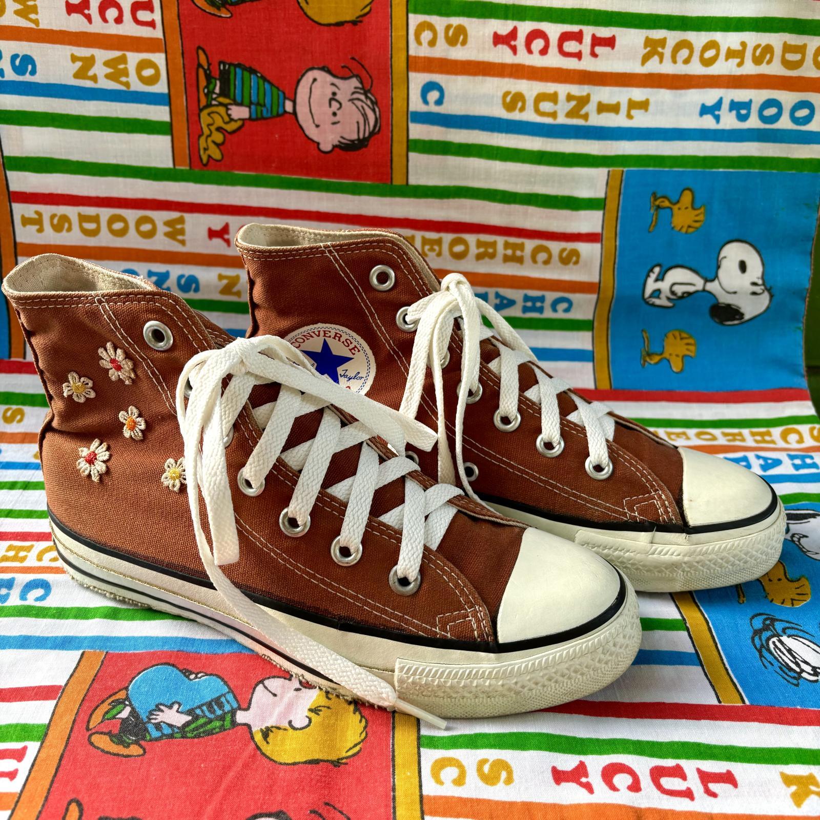 画像: 90'S made in USA converse brown high cut sneakers