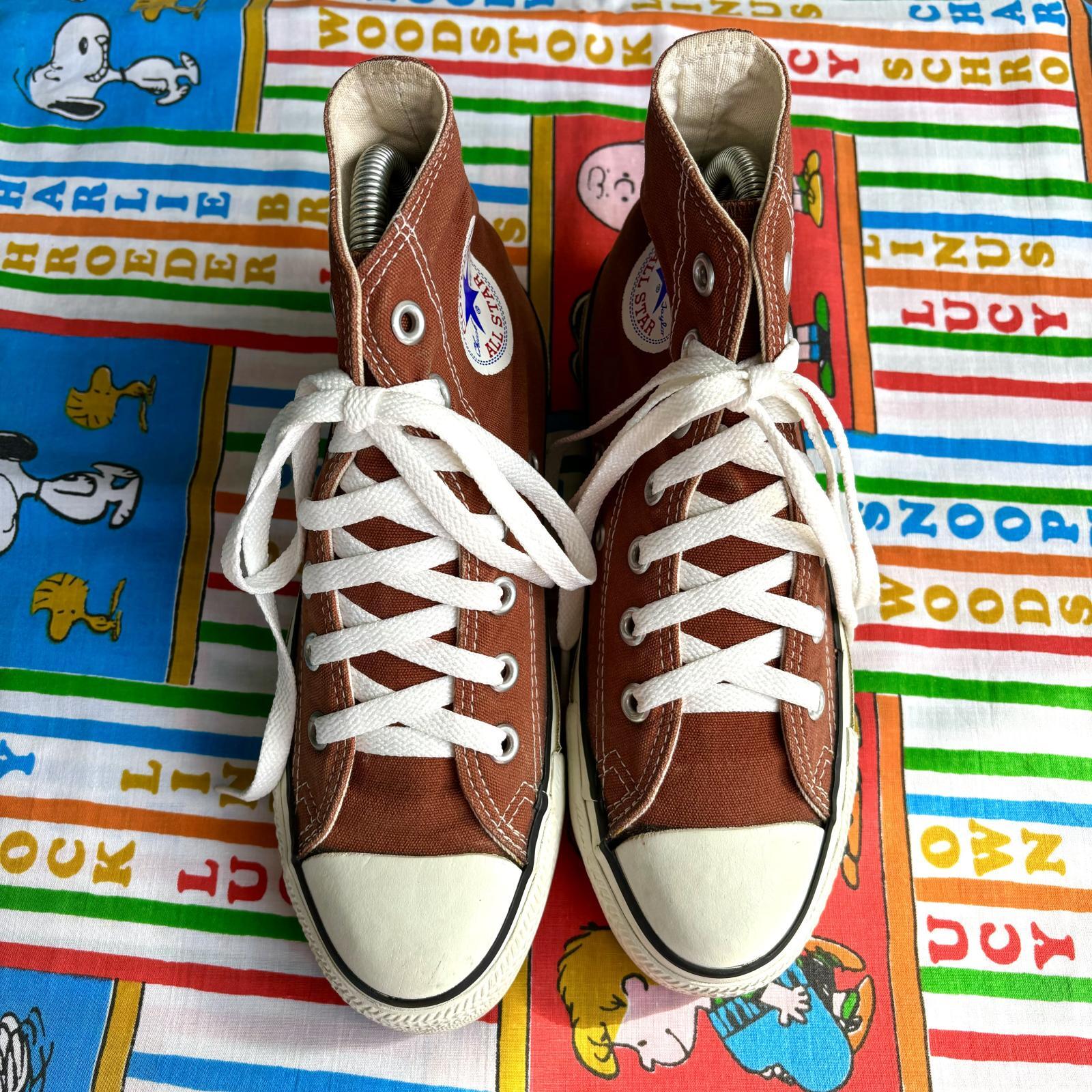 画像: 90'S made in USA converse brown high cut sneakers