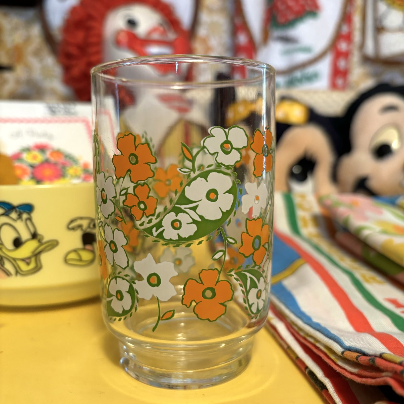 画像: OR/WH Flower printed glass