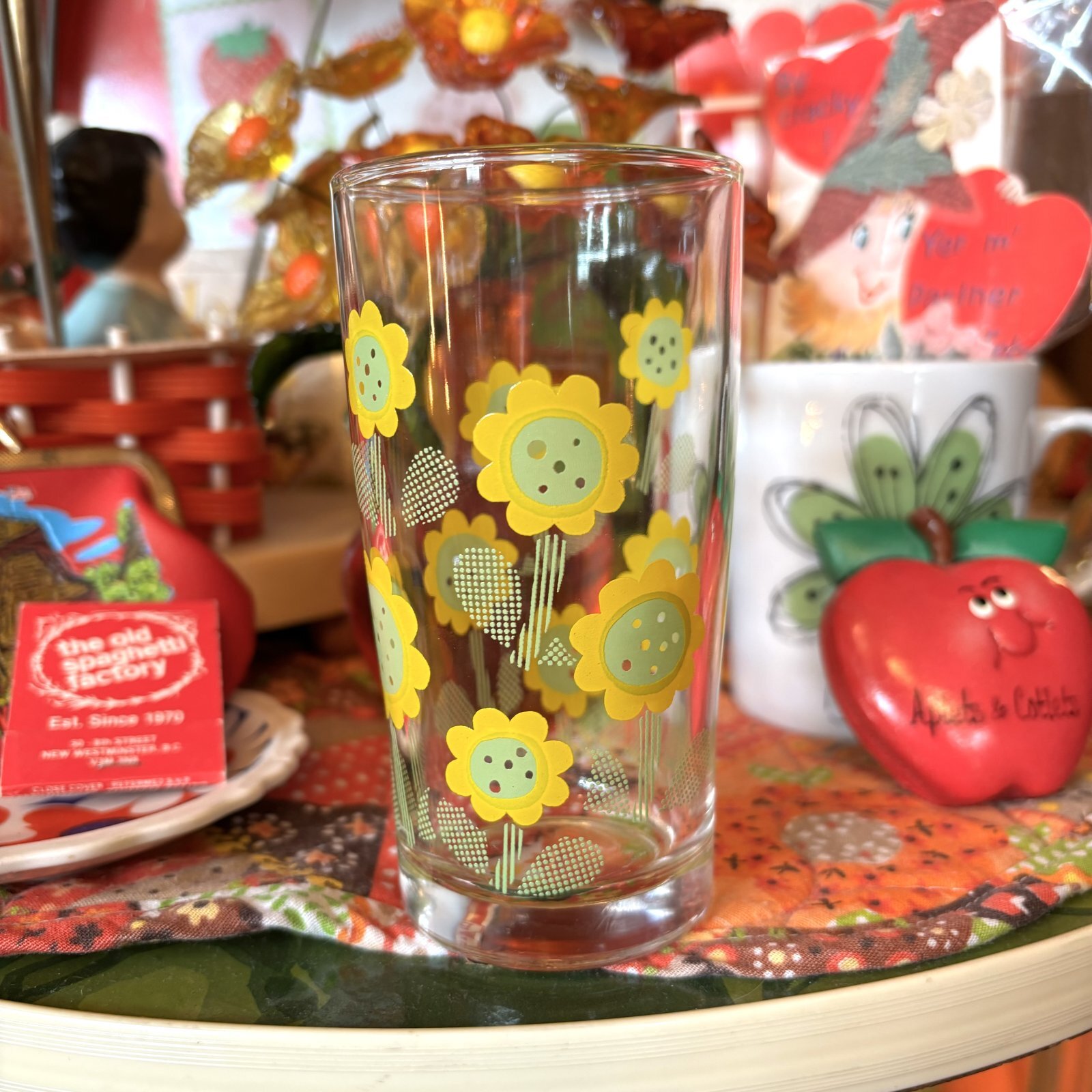 画像: YE/GR Flower printed glass