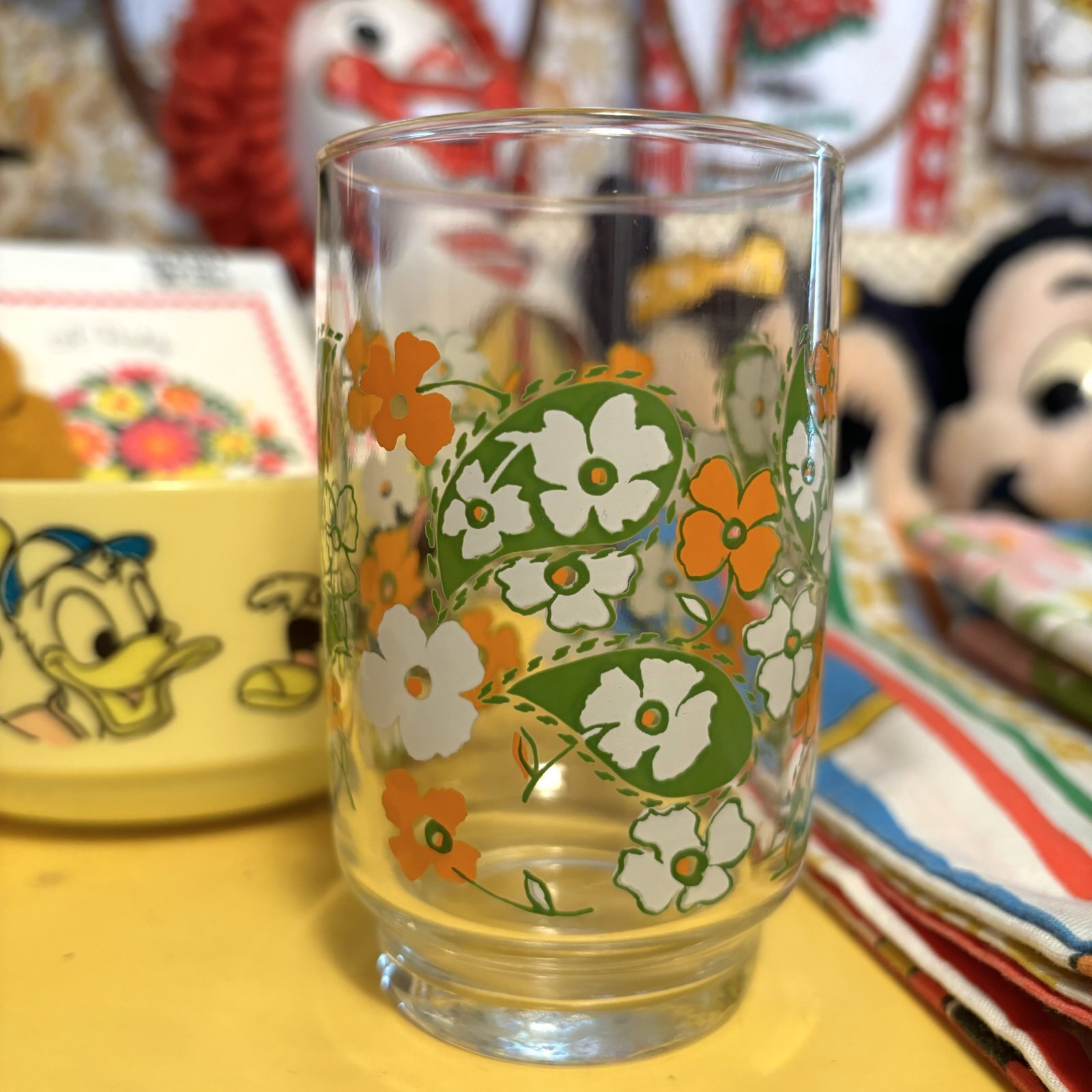 画像: OR/WH Flower printed glass