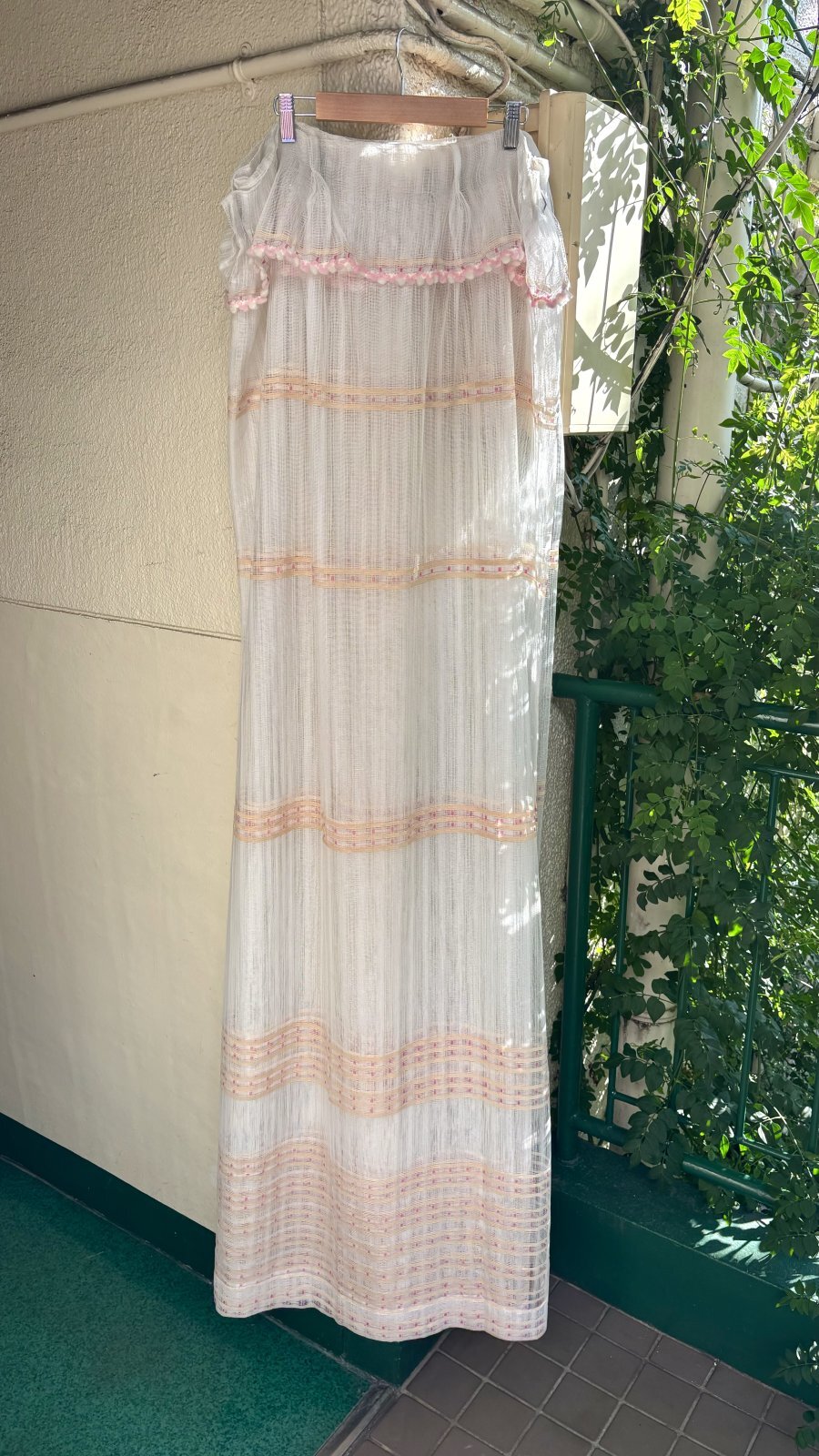 画像: Vintage pk&wh ponpon lace curtain