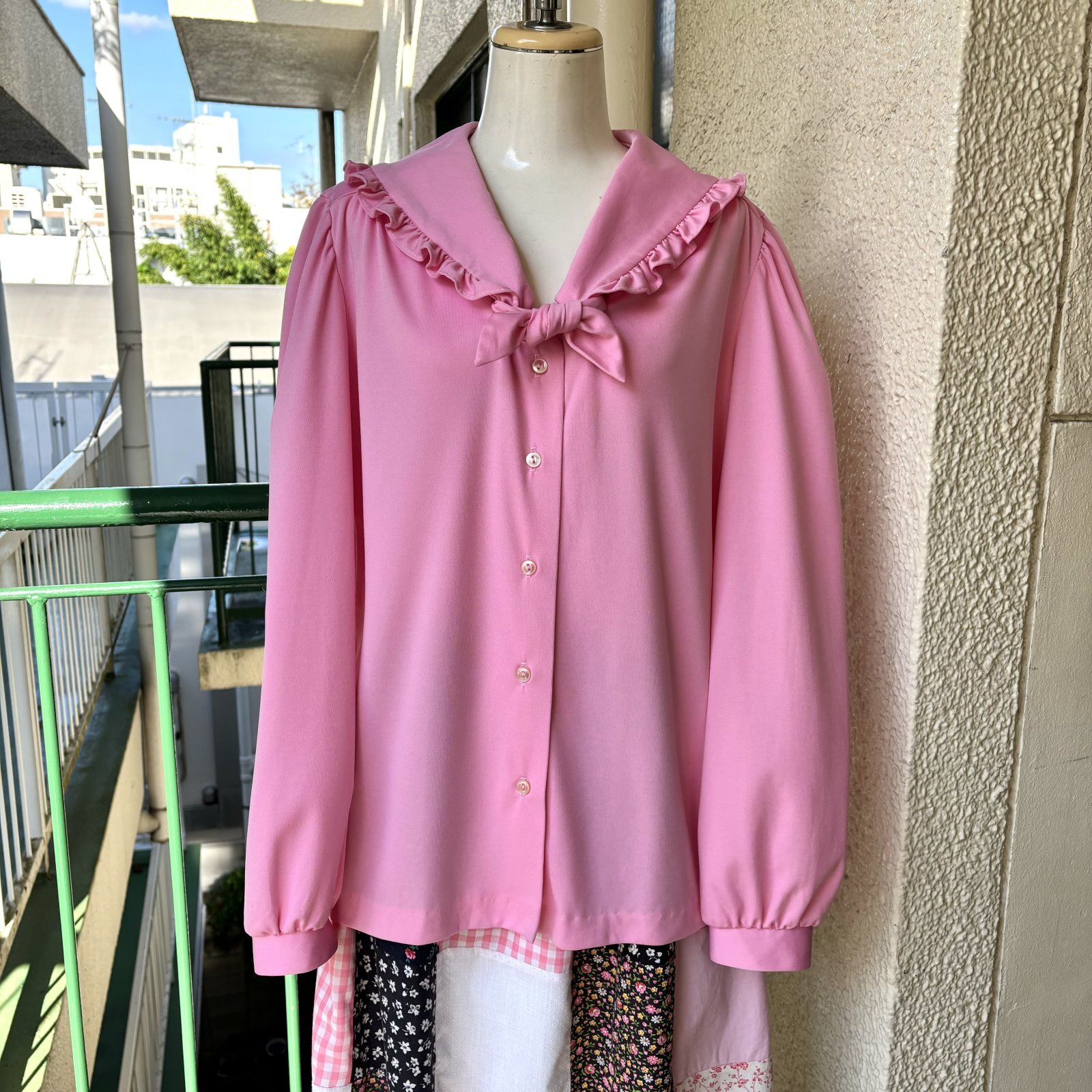 画像: (E様専用) Vintage pk ruffle collar blouse