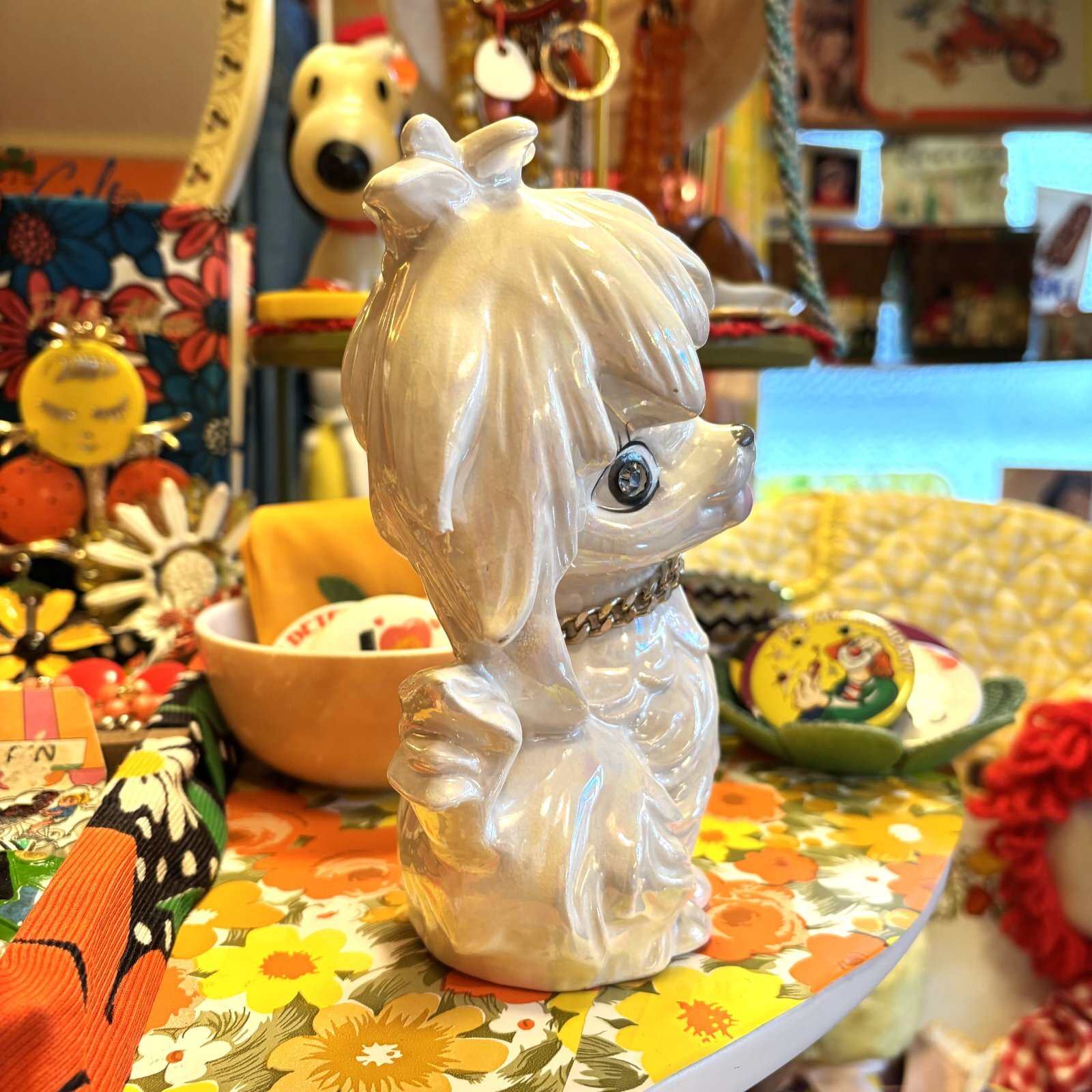 画像: Vintage fusafusa hair dog piggy bank