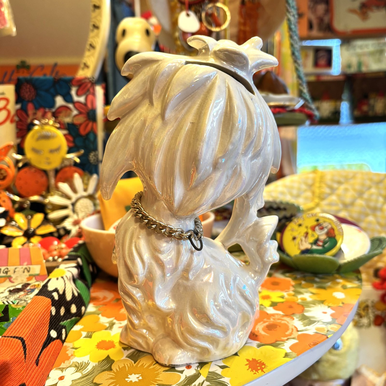 画像: Vintage fusafusa hair dog piggy bank