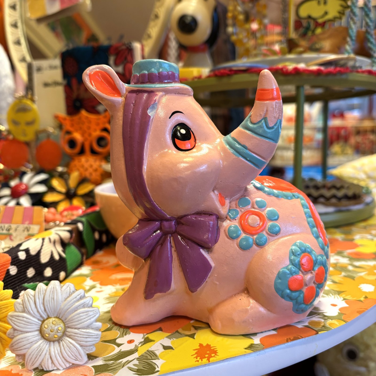 画像: Vintage rhinoceros piggy bank